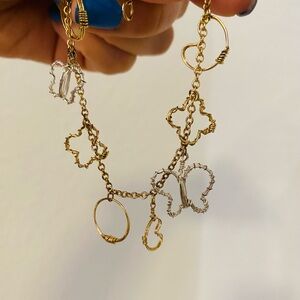 Pre-loved Banana Republic 2-tone wire charm bracelet.